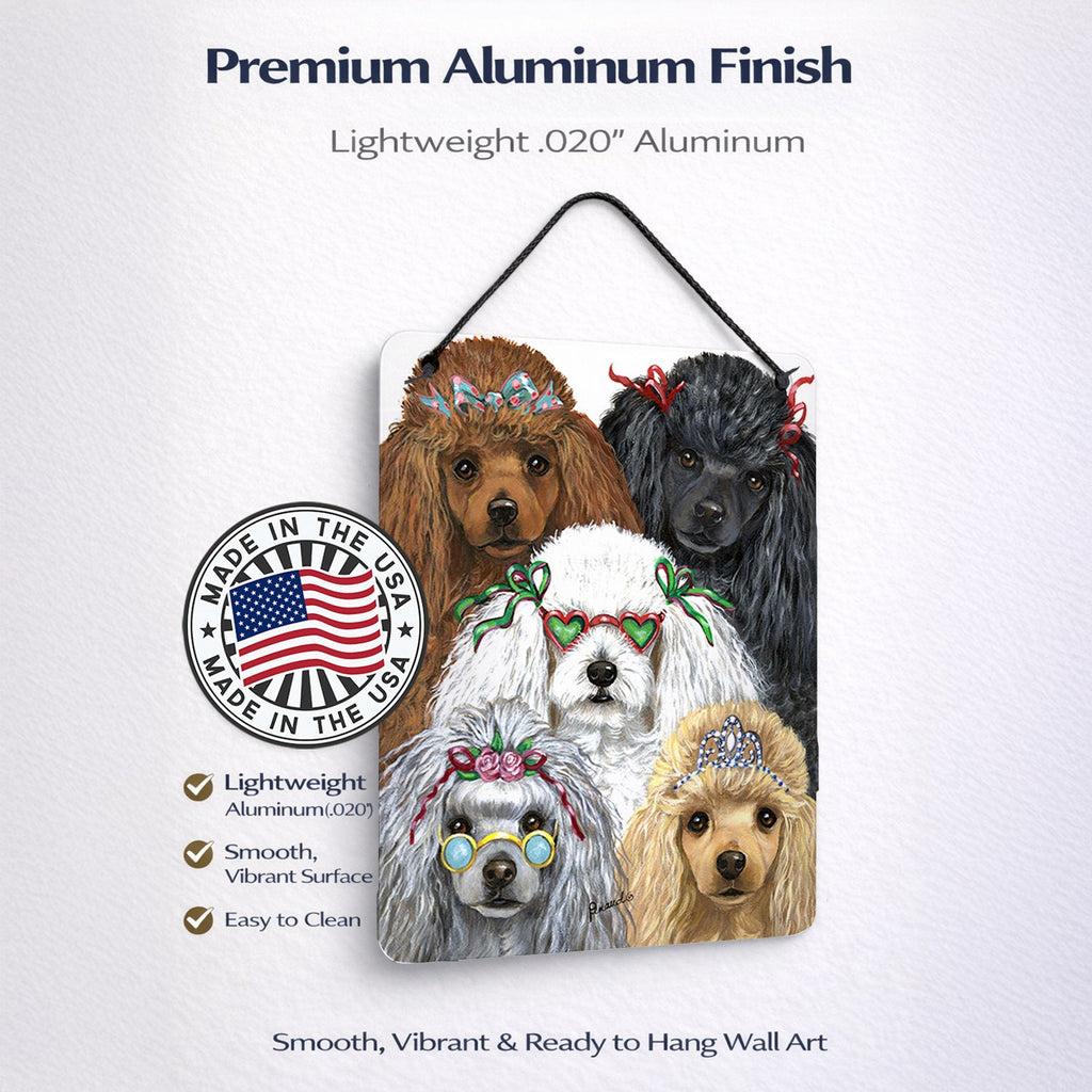 Poodle Oodles Wall or Door Hanging Prints Aluminum Metal Sign Kitchen Wall Bar Bathroom Plaque Home Decor Front Door Plaque, 12x16, Multicolor