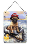 Pug Ahoy Sailor Wall or Door Hanging Prints Aluminum Metal Sign Kitchen Wall Bar Bathroom Plaque Home Decor Front Door Plaque, 12x16, Multicolor
