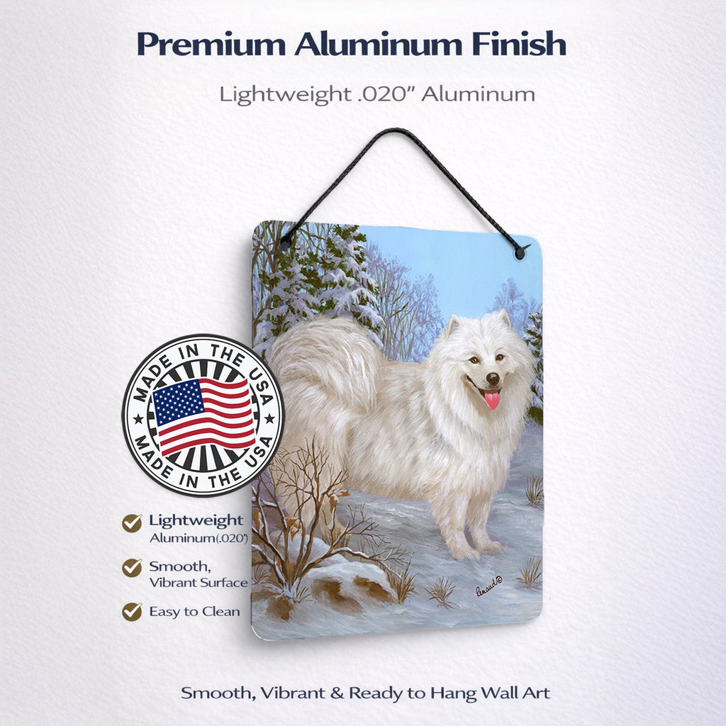 Samoyed Happiness Wall or Door Hanging Prints Aluminum Metal Sign Kitchen Wall Bar Bathroom Plaque Home Decor Front Door Plaque, 12x16, Multicolor