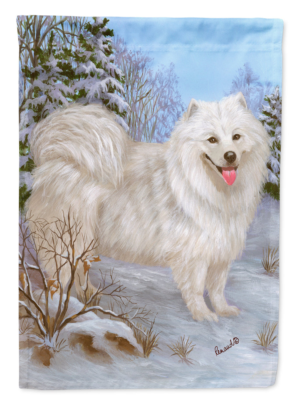 Samoyed Happiness Garden Flag Mailbox Decorative Yard Banner Outside Patio Artwork for Flower Beds, Garden Size, Multicolor