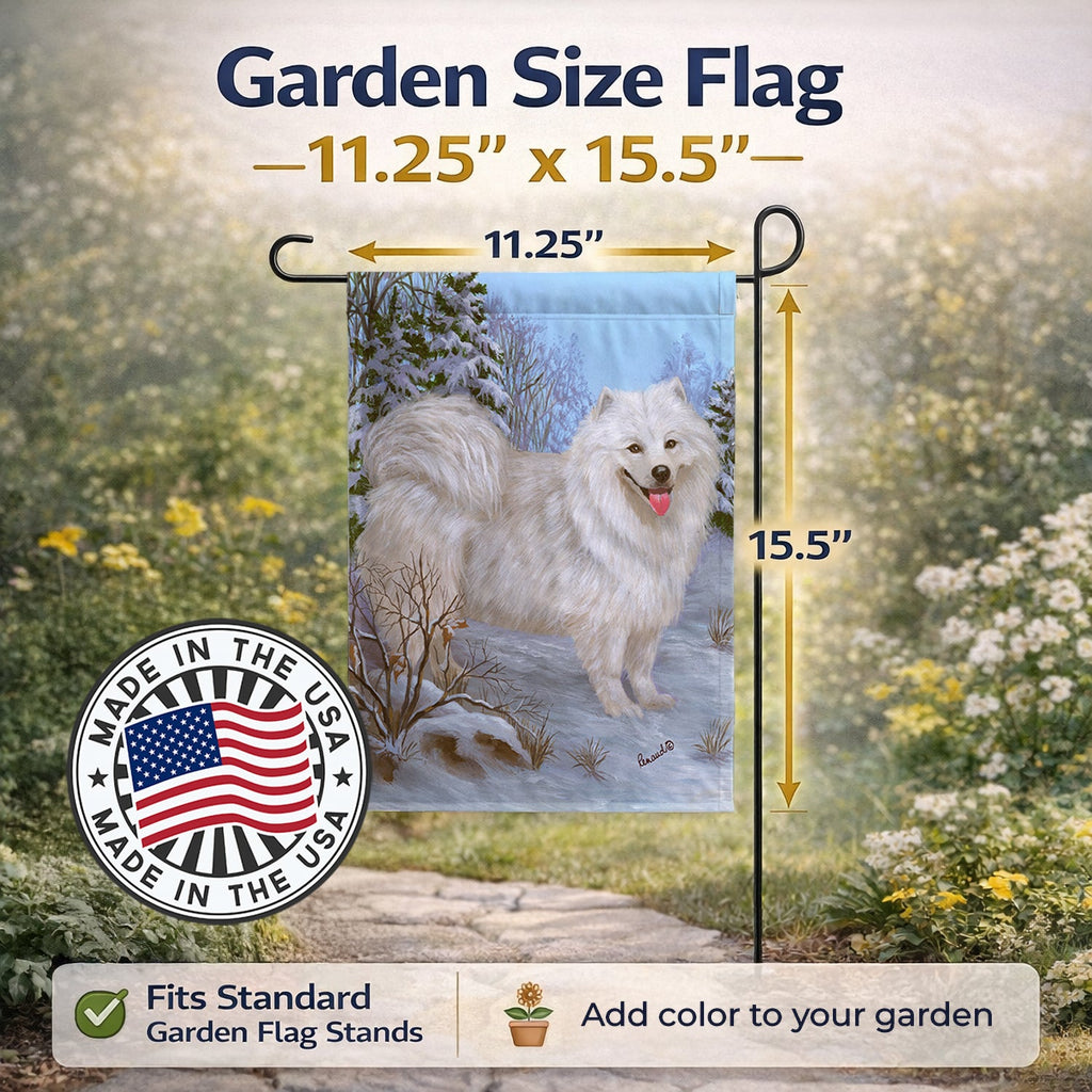 Samoyed Happiness Garden Flag Mailbox Decorative Yard Banner Outside Patio Artwork for Flower Beds, Garden Size, Multicolor