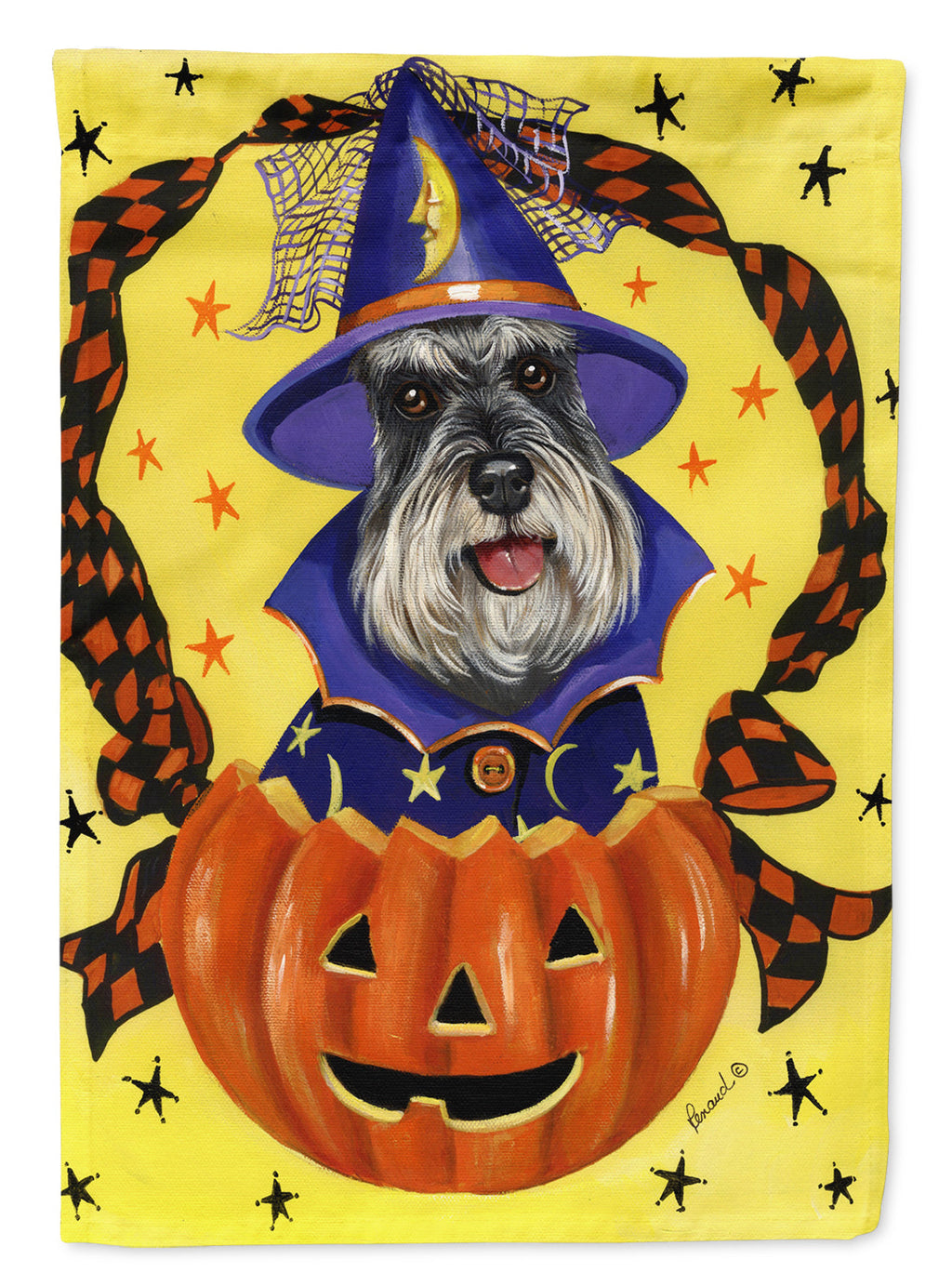 Schnauzer Halloween Garden Flag Mailbox Decorative Yard Banner Outside Patio Artwork for Flower Beds, Garden Size, Multicolor