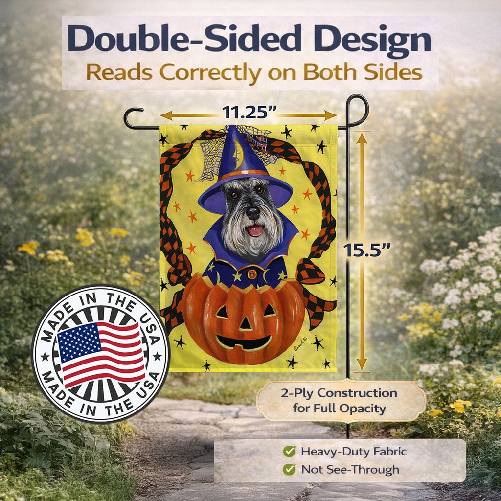 Schnauzer Halloween Garden Flag Mailbox Decorative Yard Banner Outside Patio Artwork for Flower Beds, Garden Size, Multicolor