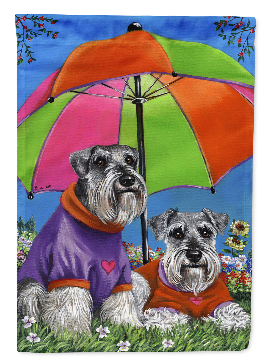 Schnauzer Soulmates Garden Flag Mailbox Decorative Yard Banner Outside Patio Artwork for Flower Beds, Garden Size, Multicolor