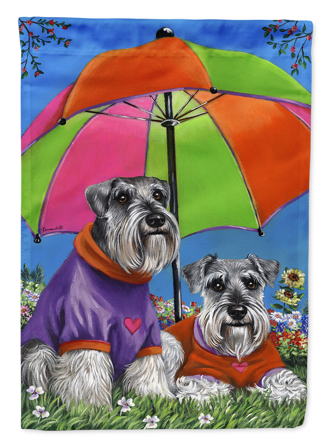 Schnauzer Soulmates Garden Flag Mailbox Decorative Yard Banner Outside Patio Artwork for Flower Beds, Garden Size, Multicolor