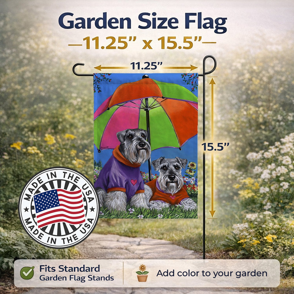 Schnauzer Soulmates Garden Flag Mailbox Decorative Yard Banner Outside Patio Artwork for Flower Beds, Garden Size, Multicolor
