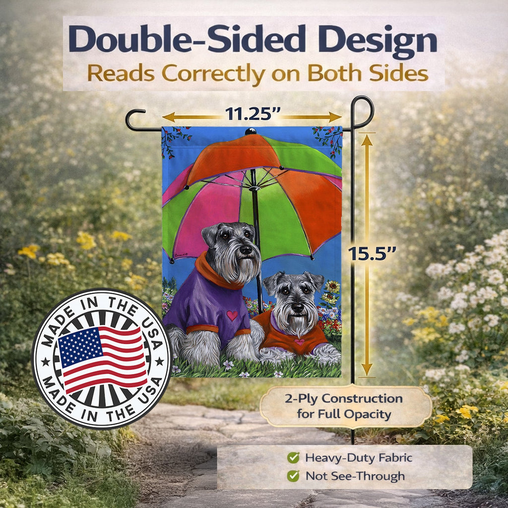 Schnauzer Soulmates Garden Flag Mailbox Decorative Yard Banner Outside Patio Artwork for Flower Beds, Garden Size, Multicolor