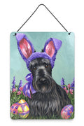 Scottie Easter Bunny Wall or Door Hanging Prints Aluminum Metal Sign Kitchen Wall Bar Bathroom Plaque Home Decor Front Door Plaque, 12x16, Multicolor