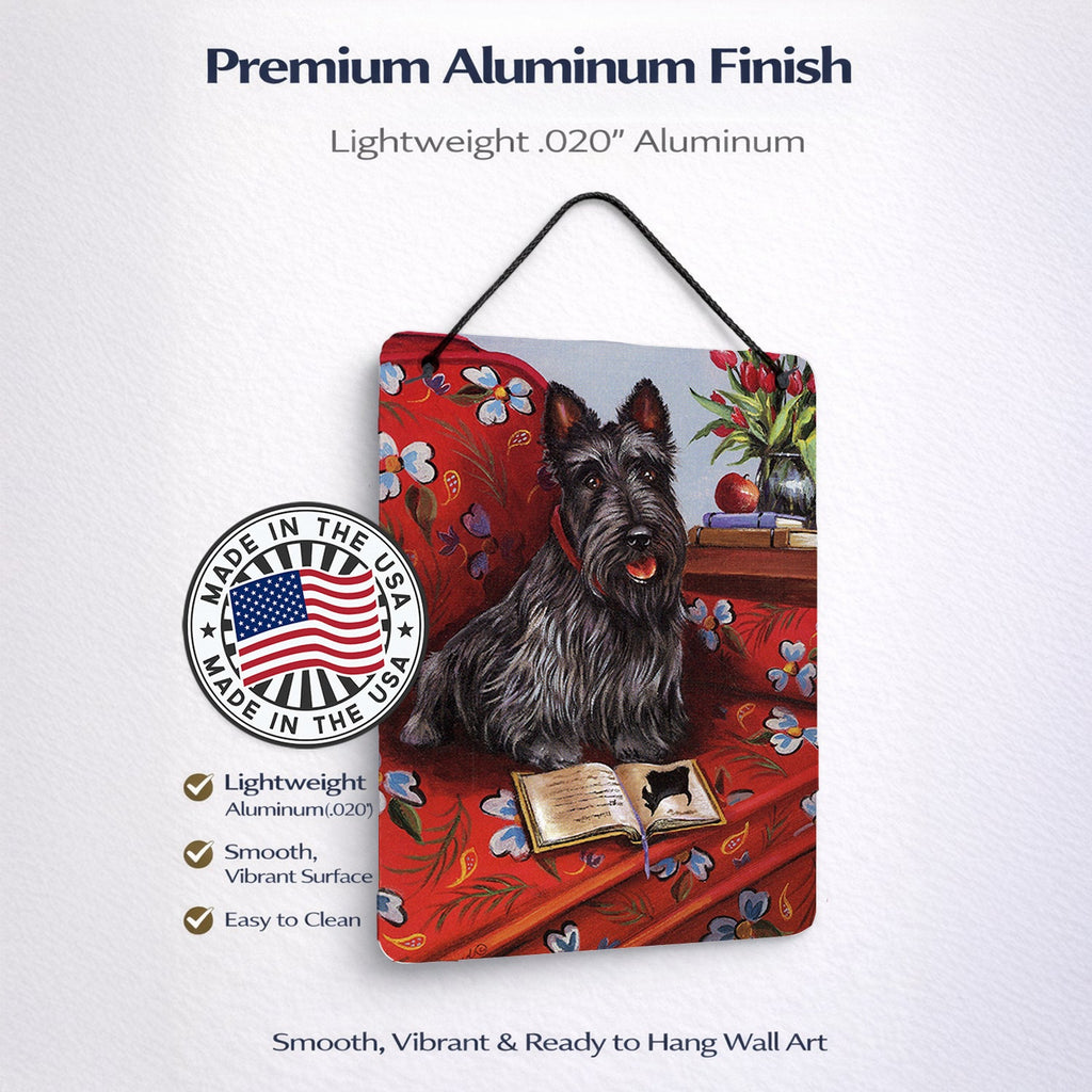 Scottie Lil Einstein Wall or Door Hanging Prints Aluminum Metal Sign Kitchen Wall Bar Bathroom Plaque Home Decor Front Door Plaque, 12x16, Multicolor