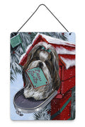 Shih Tzu Christmas Letter to Santa Wall or Door Hanging Prints Aluminum Metal Sign Kitchen Wall Bar Bathroom Plaque Home Decor Front Door Plaque, 12x16, Multicolor