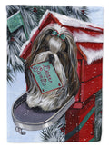 Shih Tzu Christmas Letter to Santa Garden Flag Mailbox Decorative Yard Banner Outside Patio Artwork for Flower Beds, Garden Size, Multicolor