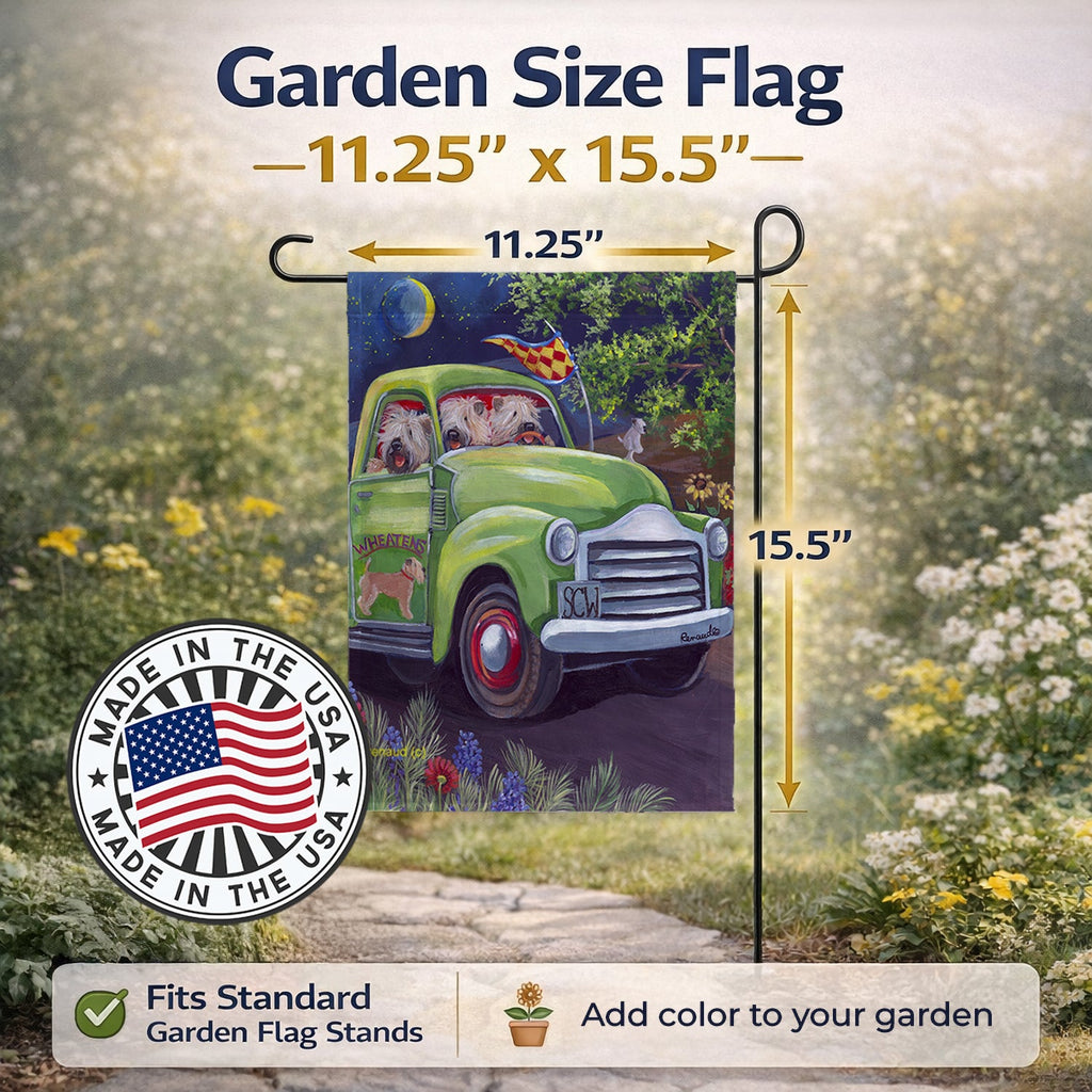Wheaten Terrier Zoom Garden Flag Mailbox Decorative Yard Banner Outside Patio Artwork for Flower Beds, Garden Size, Multicolor