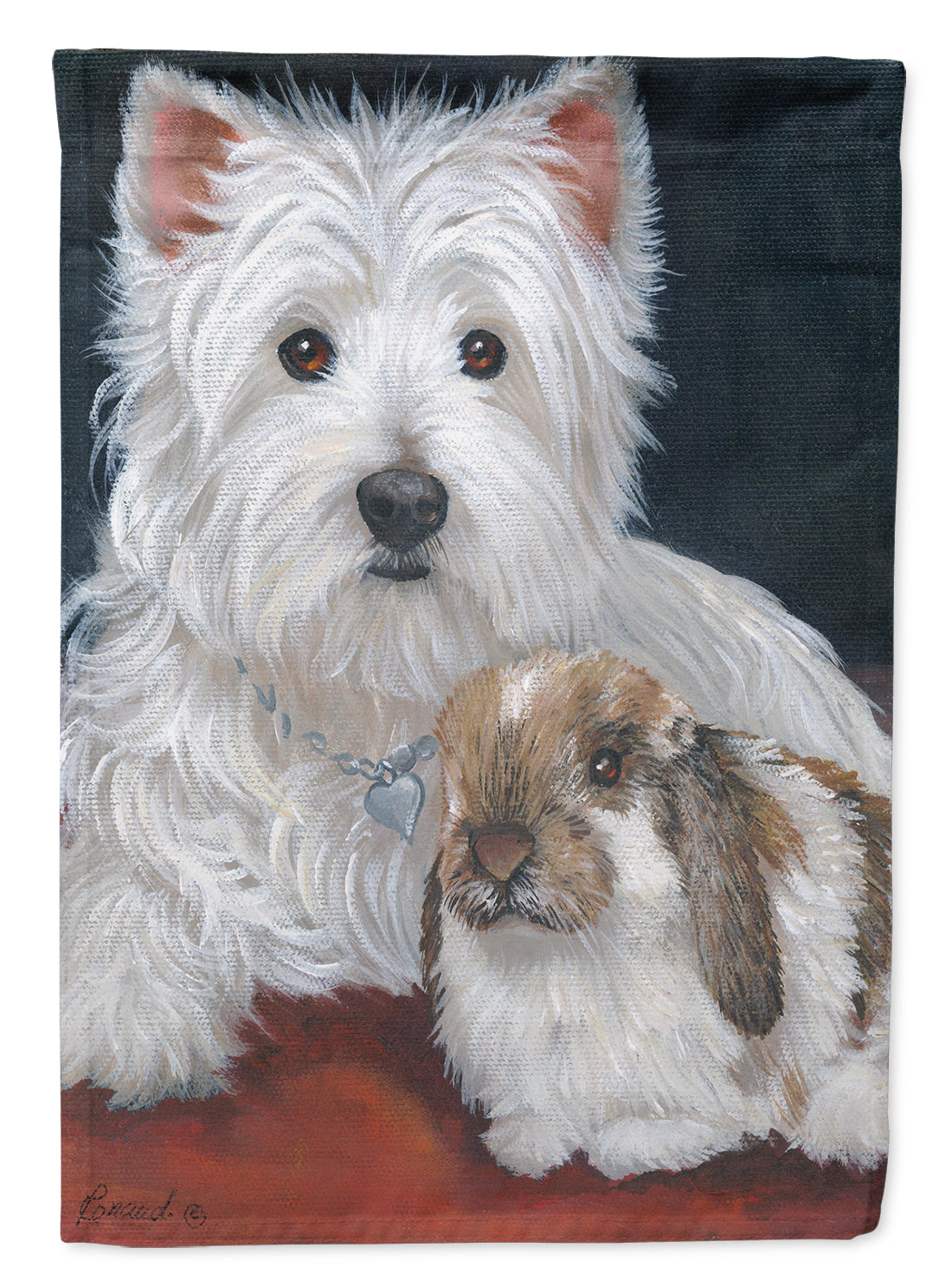 Westie Rabbit Harmony Garden Flag Mailbox Decorative Yard Banner Outside Patio Artwork for Flower Beds, Garden Size, Multicolor