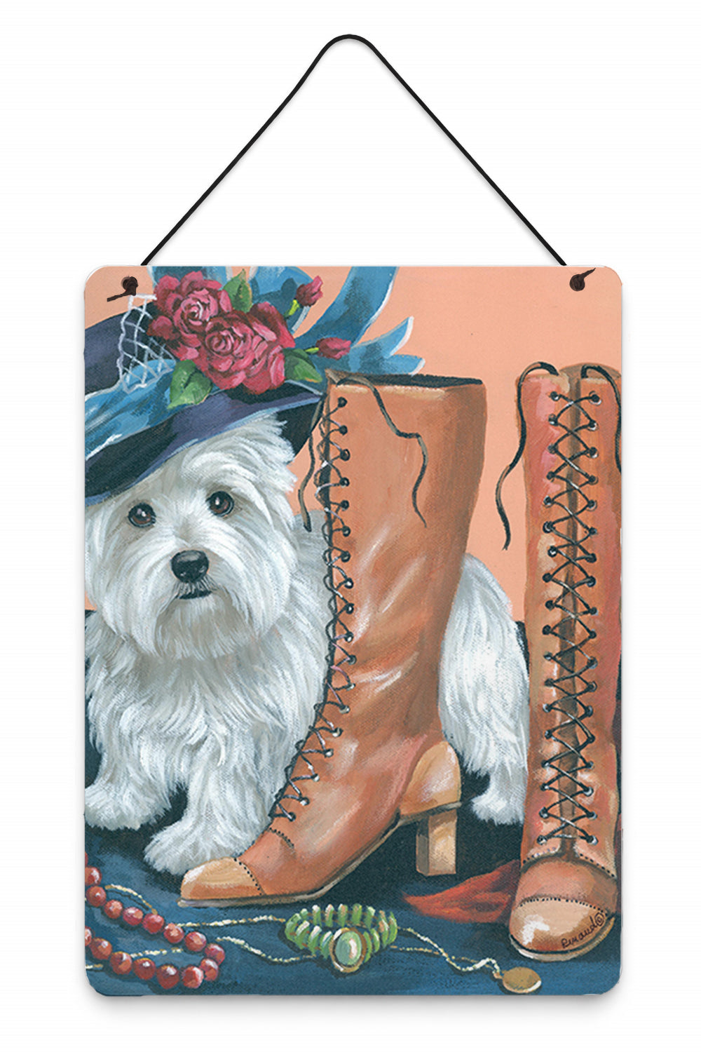 Westie in Mom's Closet Wall or Door Hanging Prints Aluminum Metal Sign Kitchen Wall Bar Bathroom Plaque Home Decor Front Door Plaque, 12x16, Multicolor