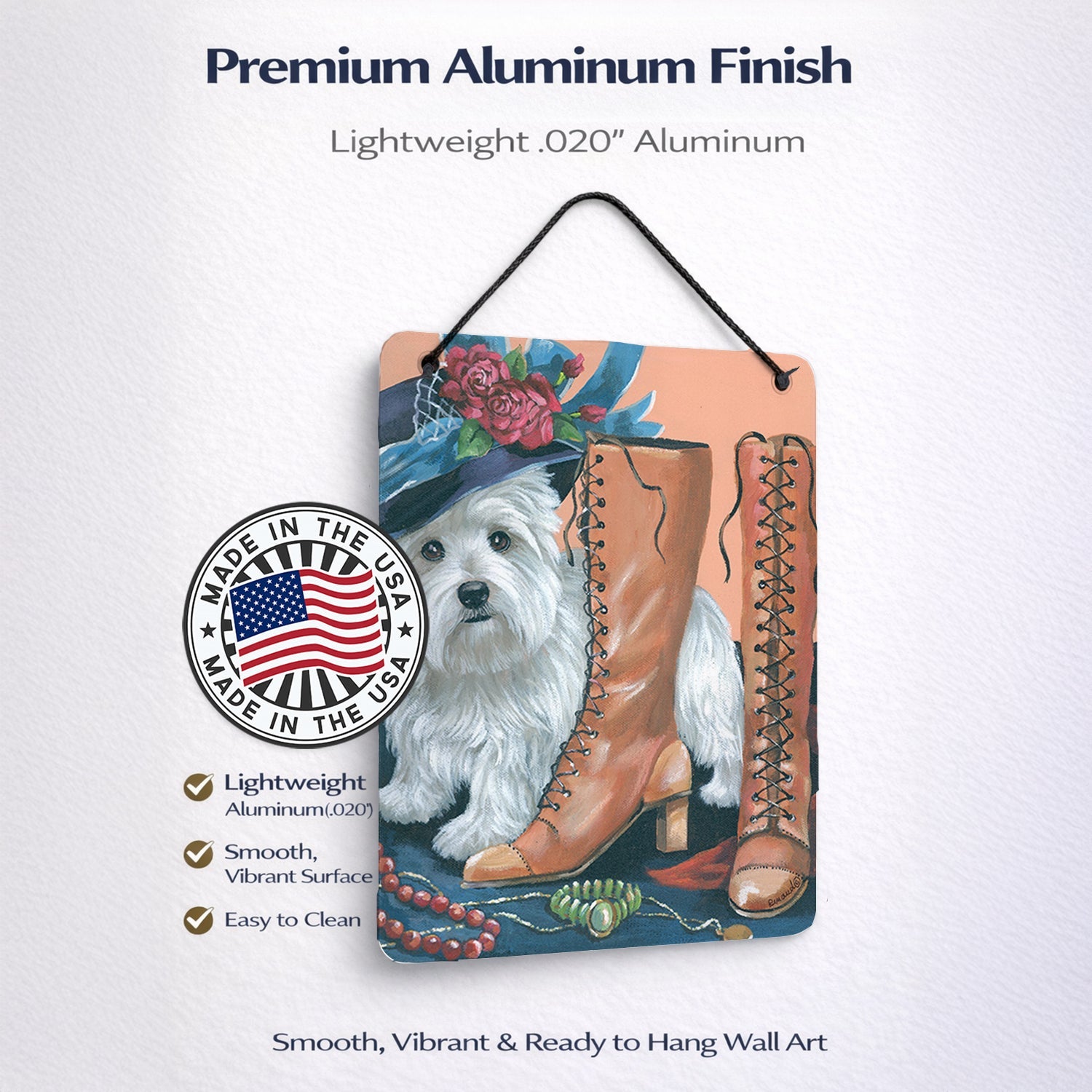 Westie in Mom's Closet Wall or Door Hanging Prints Aluminum Metal Sign Kitchen Wall Bar Bathroom Plaque Home Decor Front Door Plaque, 12x16, Multicolor