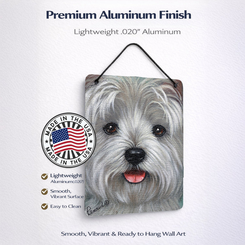 Westie Kissable Face Wall or Door Hanging Prints Aluminum Metal Sign Kitchen Wall Bar Bathroom Plaque Home Decor Front Door Plaque, 12x16, Multicolor