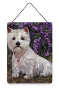 Westie Lily & Lilacs Wall or Door Hanging Prints Aluminum Metal Sign Kitchen Wall Bar Bathroom Plaque Home Decor Front Door Plaque, 12x16, Multicolor