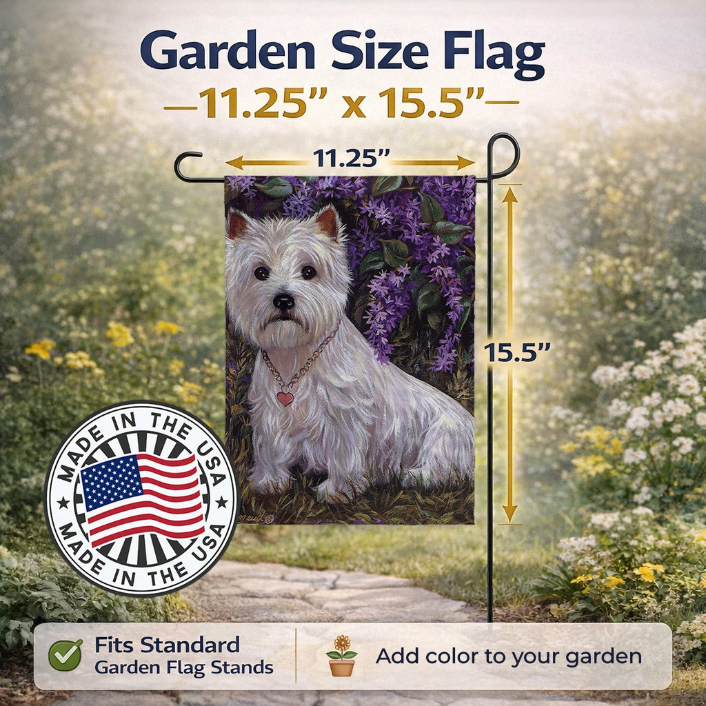 Westie Lily & Lilacs Garden Flag Mailbox Decorative Yard Banner Outside Patio Artwork for Flower Beds, Garden Size, Multicolor
