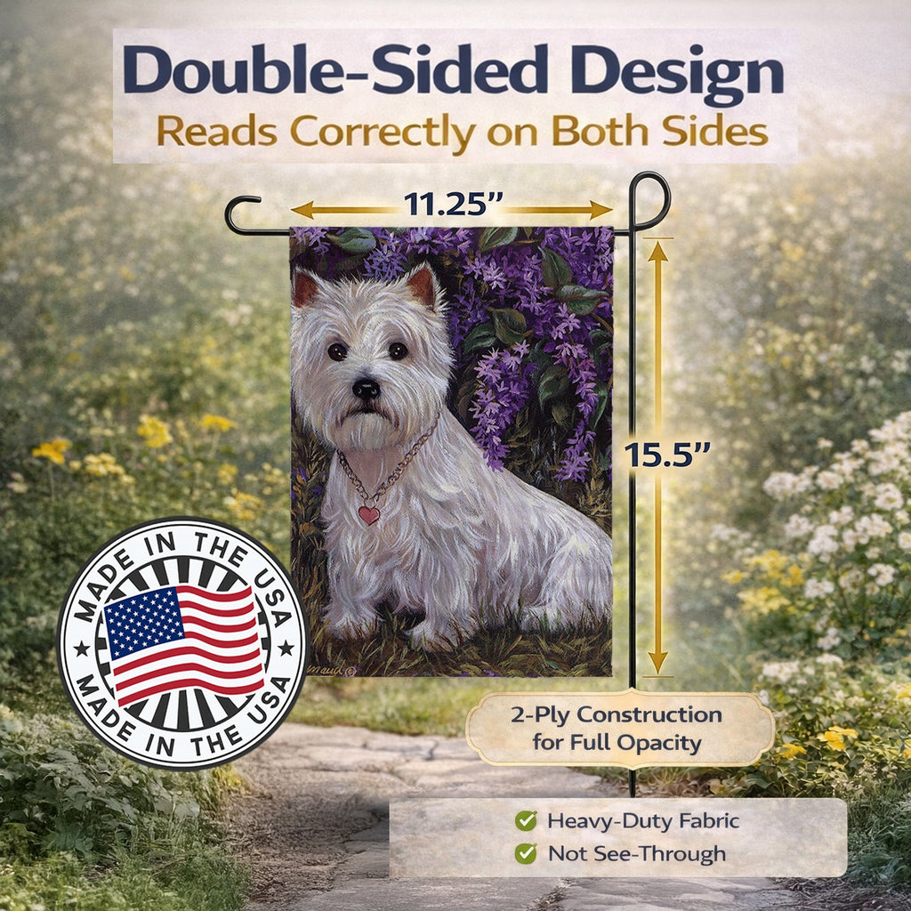 Westie Lily & Lilacs Garden Flag Mailbox Decorative Yard Banner Outside Patio Artwork for Flower Beds, Garden Size, Multicolor
