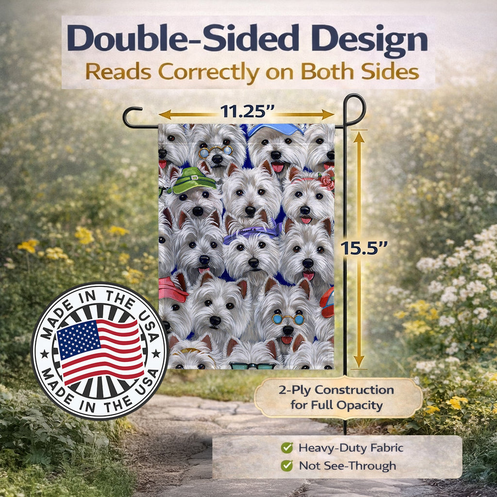 Westie Many Faces Garden Flag Mailbox Decorative Yard Banner Outside Patio Artwork for Flower Beds, Garden Size, Multicolor