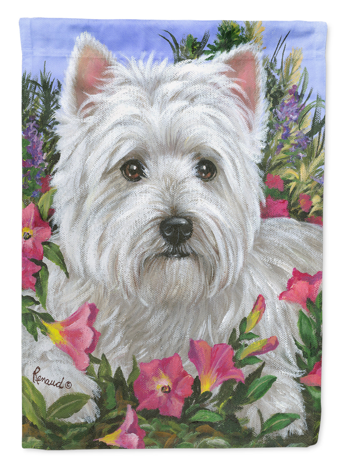 Westie Petunia Garden Flag Mailbox Decorative Yard Banner Outside Patio Artwork for Flower Beds, Garden Size, Multicolor