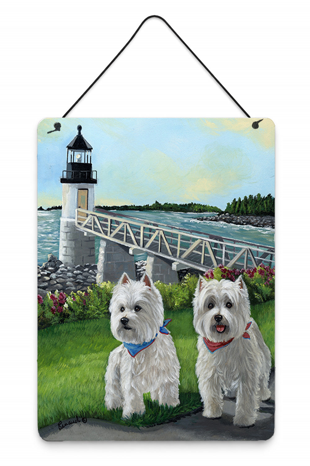 Westie Schooner & Annie Wall or Door Hanging Prints Aluminum Metal Sign Kitchen Wall Bar Bathroom Plaque Home Decor Front Door Plaque, 12x16, Multicolor