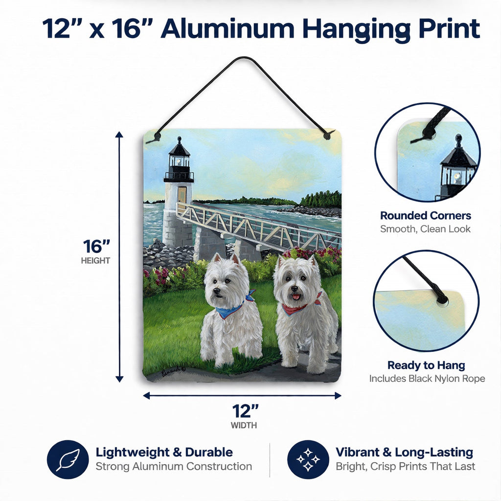 Westie Schooner & Annie Wall or Door Hanging Prints Aluminum Metal Sign Kitchen Wall Bar Bathroom Plaque Home Decor Front Door Plaque, 12x16, Multicolor