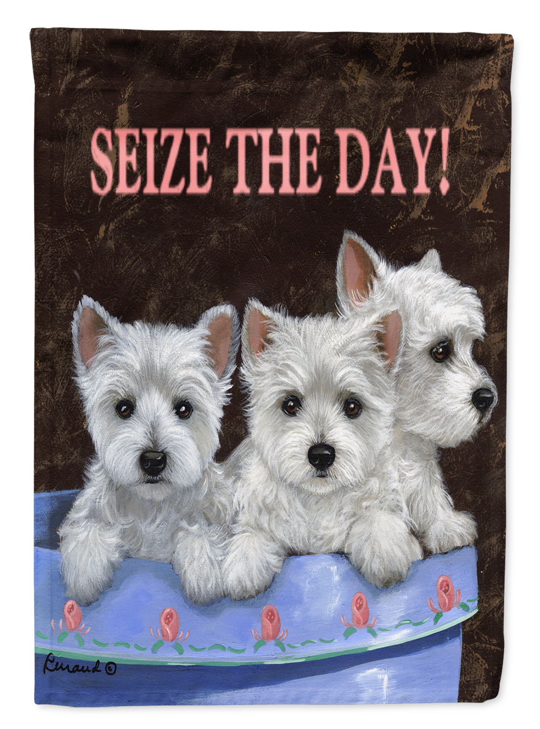 Westie Seize the Day Garden Flag Mailbox Decorative Yard Banner Outside Patio Artwork for Flower Beds, Garden Size, Multicolor