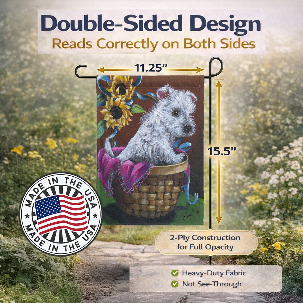 Westie Zoe and Sunflowers Garden Flag Mailbox Decorative Yard Banner Outside Patio Artwork for Flower Beds, Garden Size, Multicolor