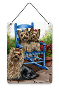 Yorkie Patio Sweethearts Wall or Door Hanging Prints Aluminum Metal Sign Kitchen Wall Bar Bathroom Plaque Home Decor Front Door Plaque, 12x16, Multicolor