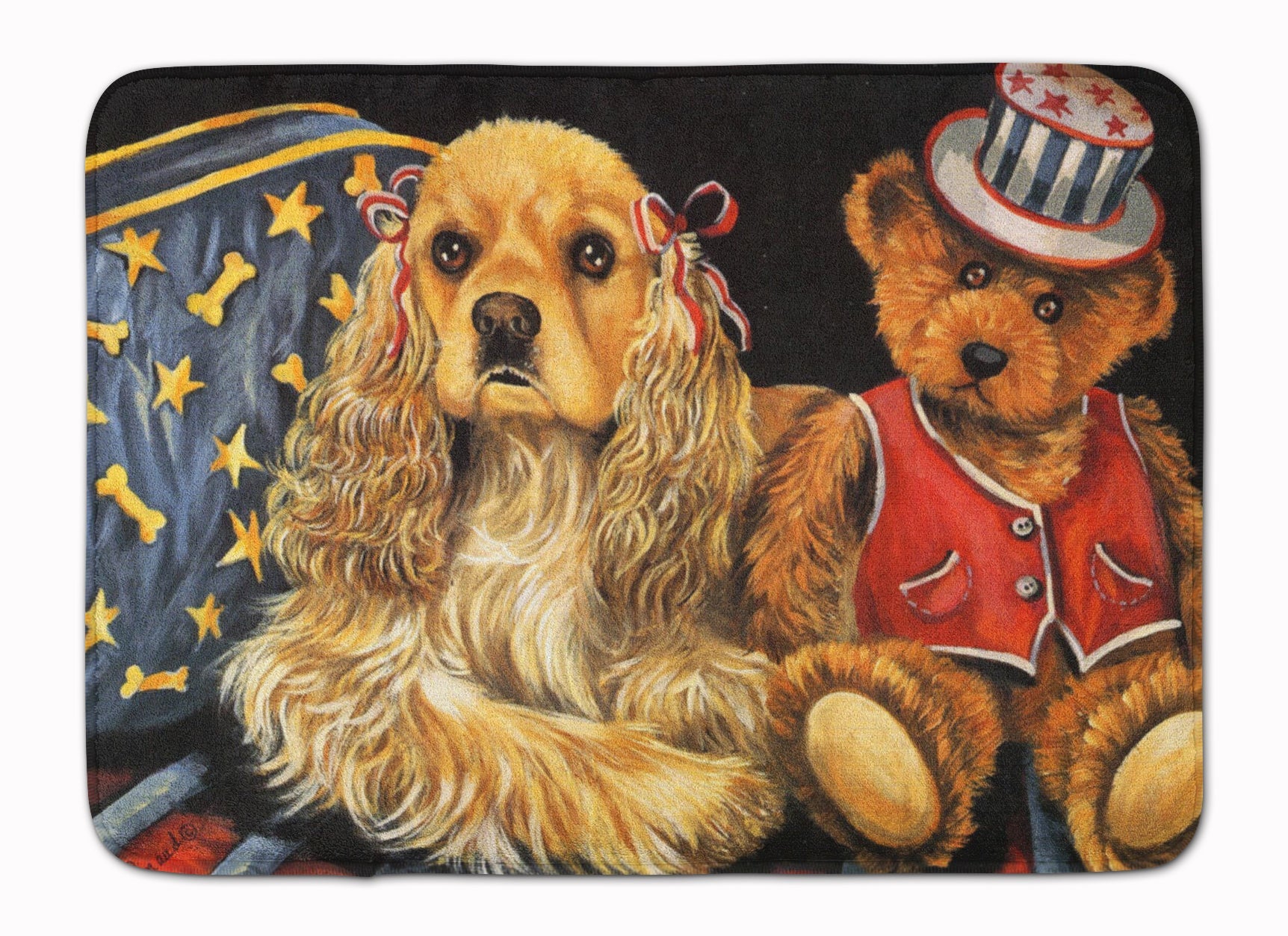 Cocker Spaniel Annie and Henri Memory Foam Kitchen Mat Machine Washable Anti-Fatigue Cushion Comfort Bath or Kitchen Rug
