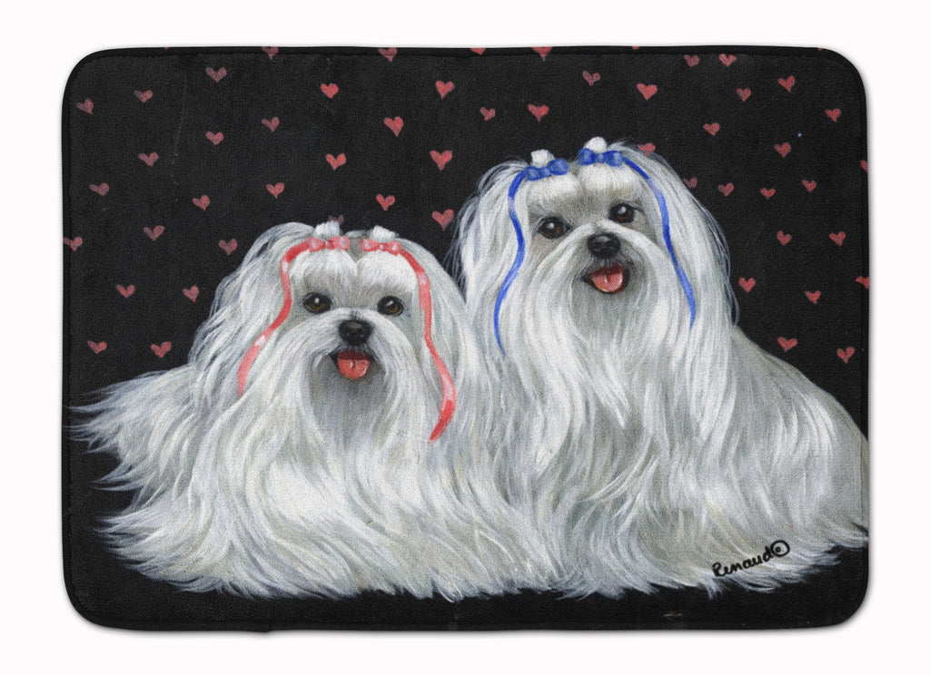 Maltese Sweethearts Memory Foam Kitchen Mat Machine Washable Anti-Fatigue Cushion Comfort Bath or Kitchen Rug