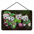 Westie Christmas Santa's Assistants Wall or Door Hanging Prints Aluminum Metal Sign Kitchen Wall Bar Bathroom Plaque Home Decor, 8HX12W, Multicolor