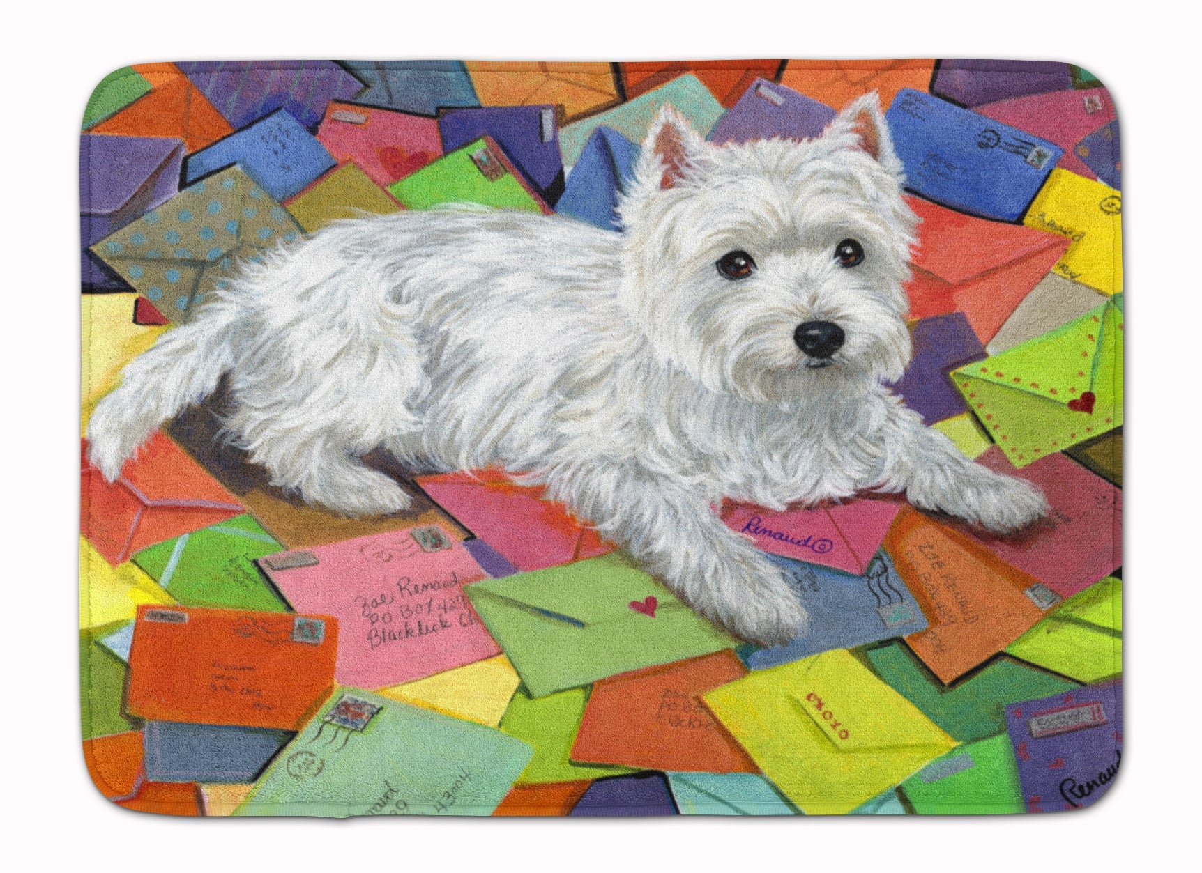 Westie Zoe's Mail Memory Foam Kitchen Mat Machine Washable Anti-Fatigue Cushion Comfort Bath or Kitchen Rug