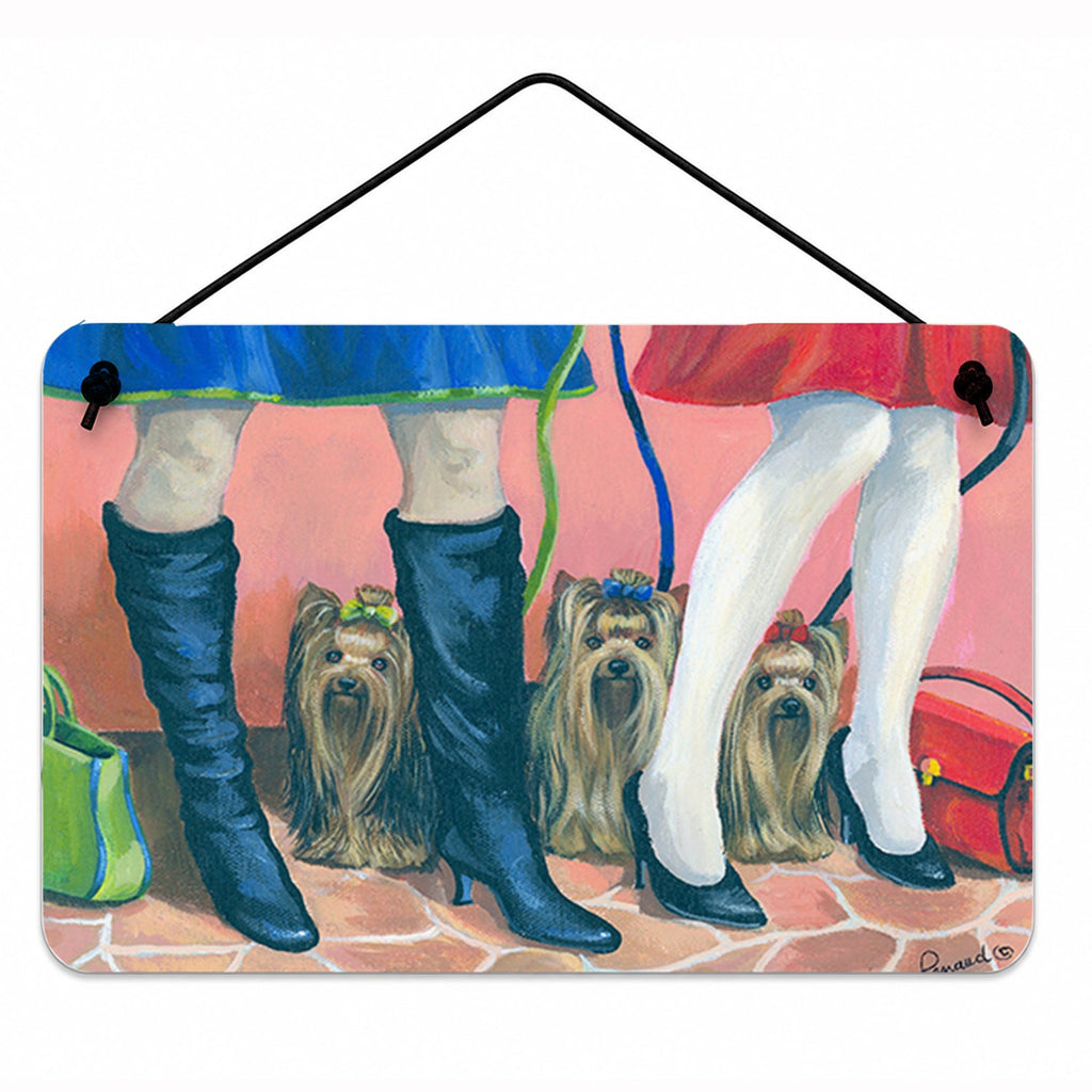 Yorkshire Terrier Yorkie on the Go Wall or Door Hanging Prints Aluminum Metal Sign Kitchen Wall Bar Bathroom Plaque Home Decor, 8HX12W, Multicolor