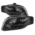 SPYDER xTune Audi A4 06-08 Projector Headlights - Halogen Model Only - DRL LED - Black PRO-JH-AA406-DRL-BK 9036071