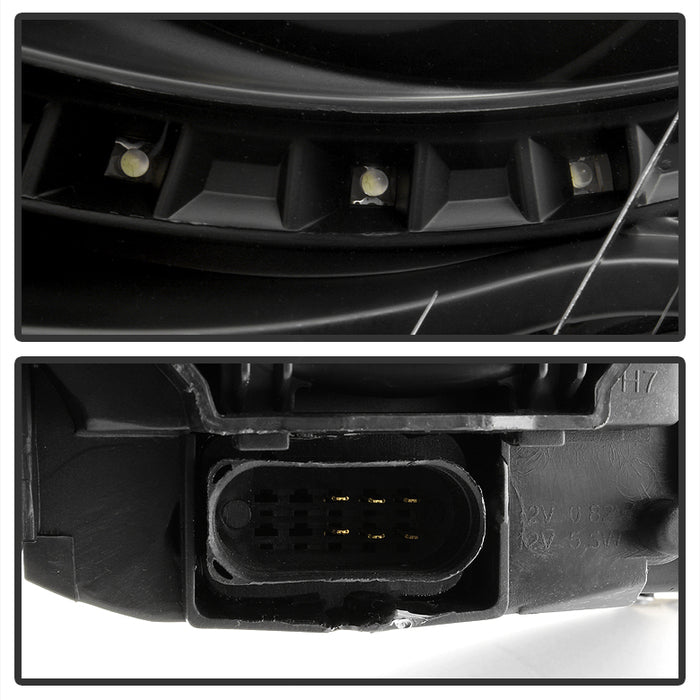 SPYDER xTune Audi A4 06-08 Projector Headlights - Halogen Model Only - DRL LED - Black PRO-JH-AA406-DRL-BK 9036071