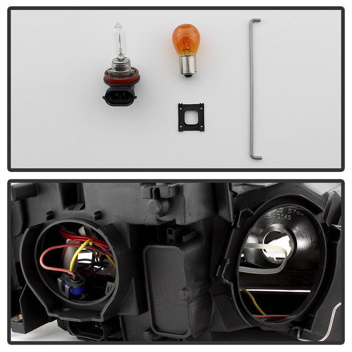 SPYDER xTune Audi A4 06-08 Projector Headlights - Halogen Model Only - DRL LED - Black PRO-JH-AA406-DRL-BK 9036071