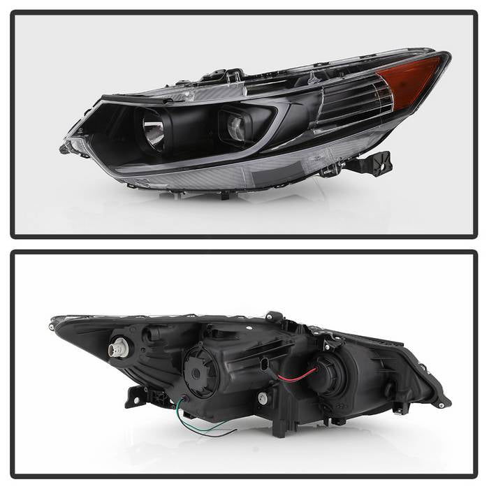 SPYDER xTune 09-14 Acura TSX Projector Headlights - Light Bar DRL - Black (PRO-JH-ATSX09-LB-BK) 9042218