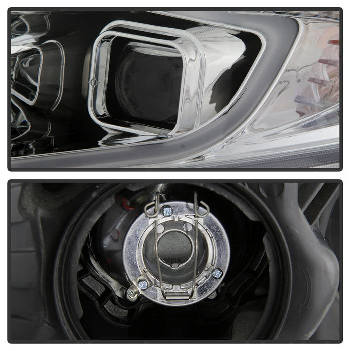 SPYDER xTune 09-14 Acura Projector Headlights - Light Bar DRL - Chrome (PRO-JH-ATSX09-LB-C) 9042225