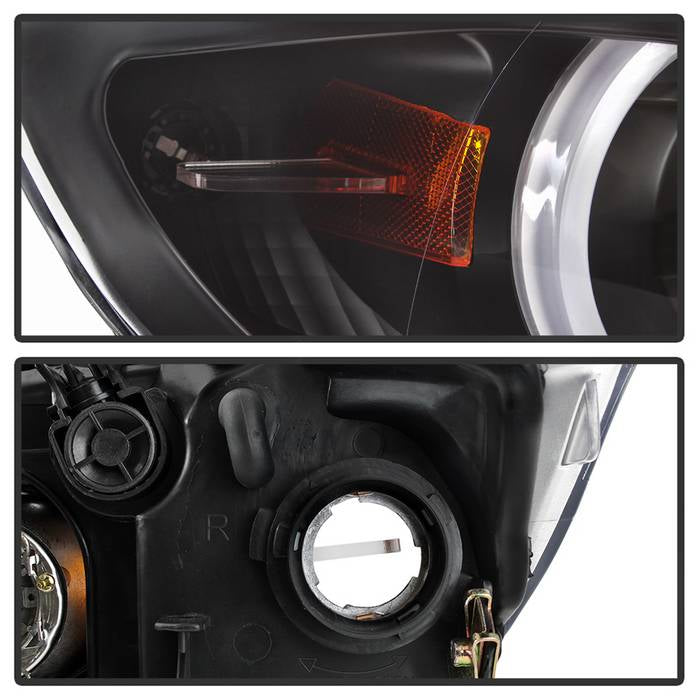 SPYDER xTune 06-08 BMW 3-Series E90 4dr Projector Headlights - Halogen - DRL - Black (PRO-JH-BE9006-FL-BK) 9041716