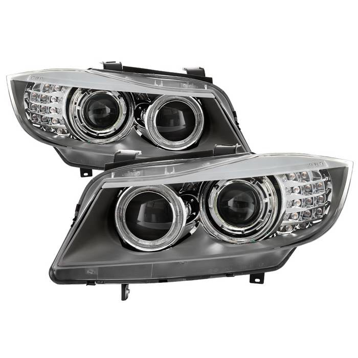 SPYDER xTune 08-13 BMW 3-Series E90/E91 4DR OEM Style Halogen Proj Headlights -Blk (PRO-JH-BE9009-AM-BK) 9943621