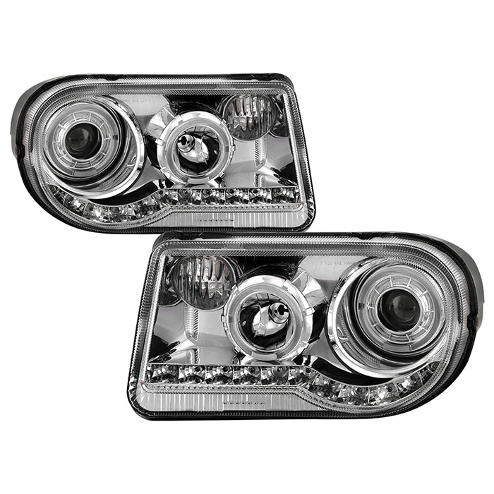 SPYDER Xtune Chrysler 300C 05-10 ( Not 300 ) Halo Projector Headlights Chrome PRO-JH-C300C-LED-C 9027741