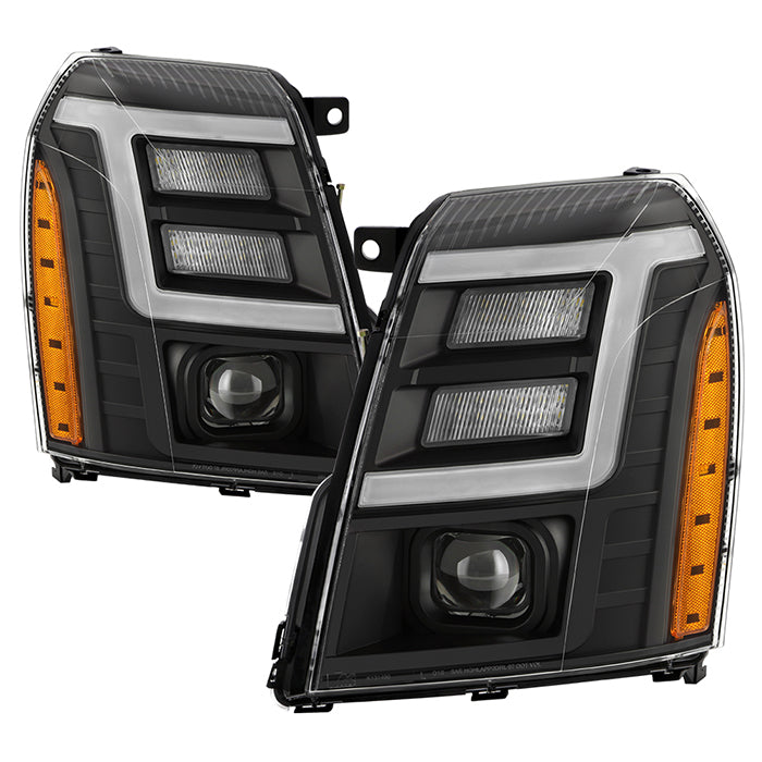 SPYDER xTune Cadillac Escalade 07-14 LED Headlights | Black Housing | PRO-JH-CAES07-LB-BK