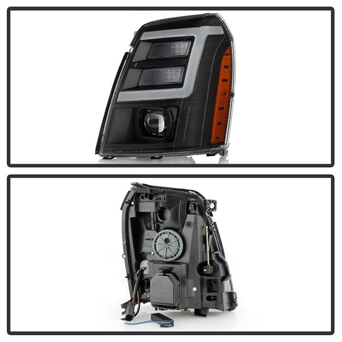SPYDER xTune Cadillac Escalade 07-14 LED Headlights | Black Housing | PRO-JH-CAES07-LB-BK
