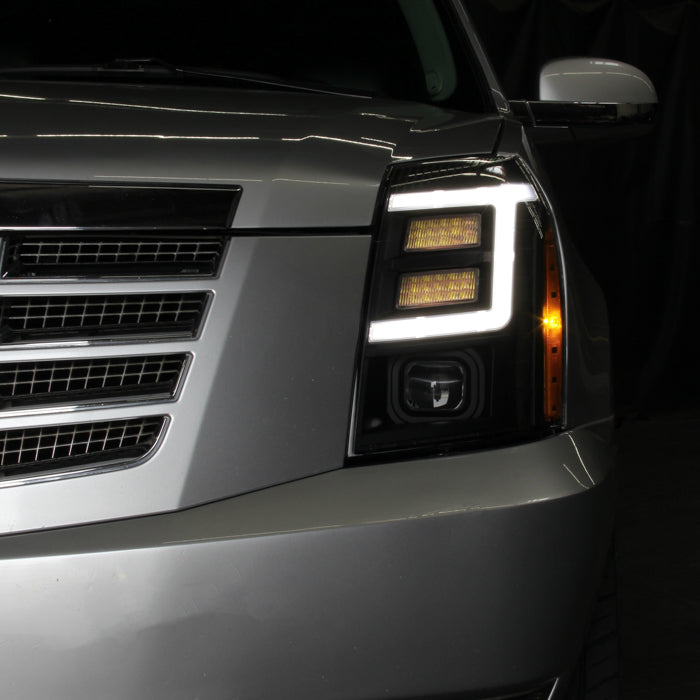 SPYDER xTune Cadillac Escalade 07-14 LED Headlights | Black Housing | PRO-JH-CAES07-LB-BK