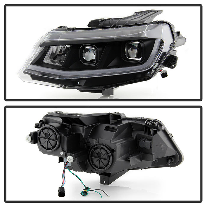 SPYDER xTune 16-18 Chevrolet Camaro Halogen Only Proj Headlights w/ DRL Tube - Black - PRO-JH-CCAM16-LB-BK 9047473