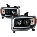 SPYDER xTune 15-19 Chevrolet Canyon Projector Headlights w/ DRL Tube - Black - PRO-JH-CCO15-LB-BK 9047459