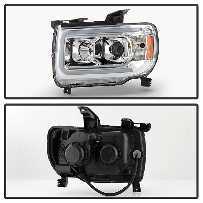 SPYDER xTune 15-19 Chevrolet Canyon Projector Headlights w/ DRL Tube - Chrome - PRO-JH-CCO15-LB-C 9047466