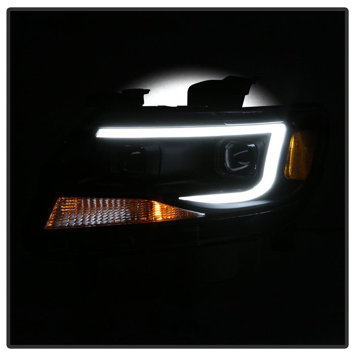 SPYDER xTune Chevy Colorado 15-17 Halogen Only Projector Headlights - DRL - Black PRO-JH-CCO04-LBDRL-BK 9039287